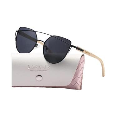 Imagem de Óculos De Sol Minimalistas BARCUR Com Armação Oval Em Aço Inoxidável, 