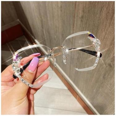 Imagem de Óculos de Sol Feminino UV400 Lente Gradiente Detalhes Strass - Vinkin,