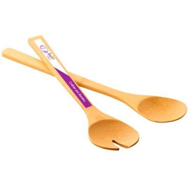 Imagem de Conjunto Com 2 Colheres em Bambu Eco Flashy TopGet, Natural