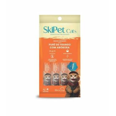Imagem de Skipet Cats Snack Cremoso Sabor Purê Frango Abóbora 4 Sachês - Bioctal