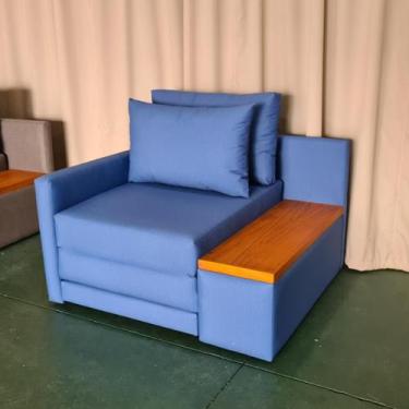 Imagem de Poltrona Cama Solteiro com Tampo Lateral Direito Tecido Acquablock 100