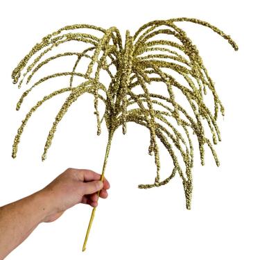 Imagem de Galho Decorativo Artificial Chuveirinho Dourado 60 cm para Arranjos e Árvore de NATAL com 40 Hastes de Silicone Dourado