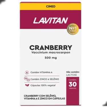 Imagem de Cranberry 500mg Selenio e Zinco 30 Capsulas Lavitan, Natural