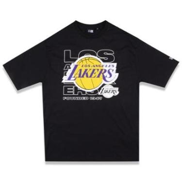 Imagem de Camiseta New Era Regular Los Angeles Lakers NBA Preto-Masculino