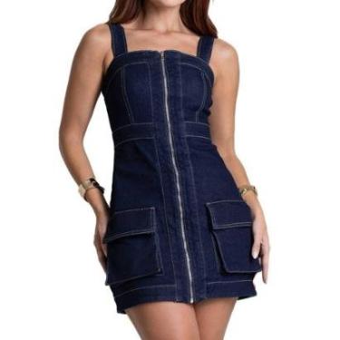 Imagem de Vestido Jeans Sawary - 281110 - Azul escuro M-Feminino