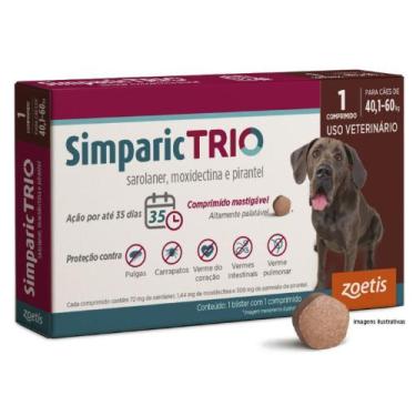 Imagem de Antipulgas e Carrapatos Simparic Trio para Cães de 40,1 a 60 kg com 1 