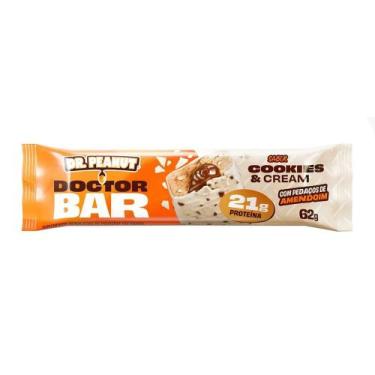 Imagem de Barra de Proteína Dr Peanut Doctor Bar Cookies & Cream 62g Max Titaniu