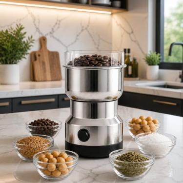 Imagem de Moedor de Café Elétrico 110V em Aço Inoxidável Compacto e Potente Ideal para Café Tempe...