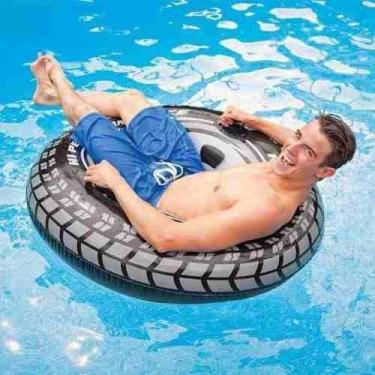 Imagem de Bóia Inflável Pneu 114 Cm Gigante Praia Piscina - Intex 58268