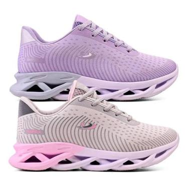 Imagem de Kit 2 Tenis Feminino Treino Confortavel Macio Leve Academia Caminhada 