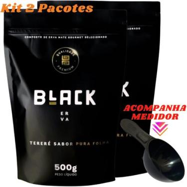 Imagem de Kit Com 2 Erva Mate Tereré 500g Black Erva Chá de Qualidade Premium Er