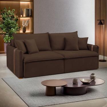 Imagem de Sofá Cama Retrátil e Reclinável 2 Lugares 200cm Windson Marrom