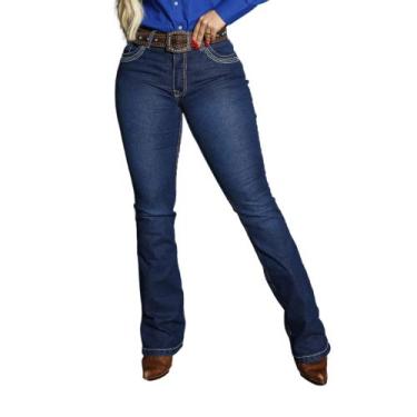 Imagem de Calça Country Feminina Jeans Flare Premium PLUS SIZE Destroyed - Rodeo
