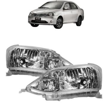 Imagem de Par farol toyota etios 2013 a 2018 cromado - ORIGINAL TOYOTA