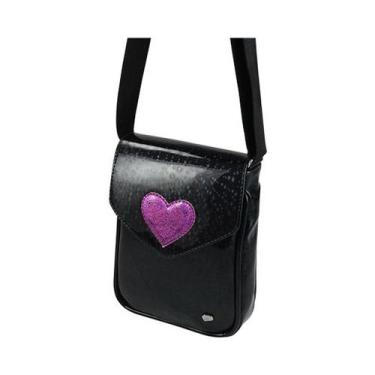 Imagem de Bolsa Infantil Menina Pampili Coração na cor Preta