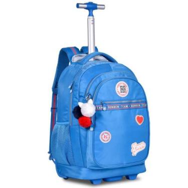 Imagem de Mochila de Carrinho Mala Bolsa Rebecca Bonbon Preto Rosa Azul Fashion 
