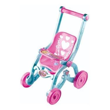 Imagem de Brinquedo Carrinho Boneca Baby Princesas  Florzinha Brinquemix, Rosa e