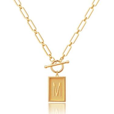 Imagem de Colar Robaice com letra inicial banhada a ouro 14K para mulheres M