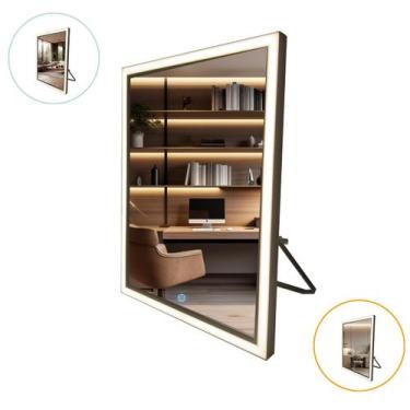 Imagem de Espelho Para Maquiagem Make 40x28cm Retangular Com Luz Touch - Reduna