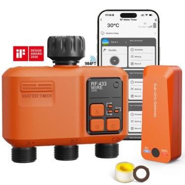 Imagem de Programador de Irrigação WiFi Inteligente XinFuture 3 Zonas, alcance d