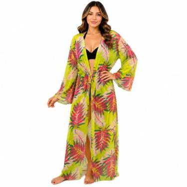 Imagem de Saída De Praia/ Kimono LongoTule Com Transparência Verão - Corpo Doura