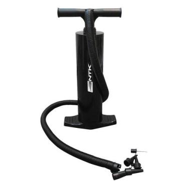 Imagem de Bomba de Ar Inflador Manual de Pé NTK 5 Conectores, Preto, Único