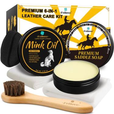 Imagem de Kit de Cuidados para Couro Feilove com Óleo de Visão de Marta e Sabão 
