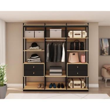 Imagem de Conjunto Closet Industrial 3 Modulado com 1 Cabideiro e 4 Gavetas com 