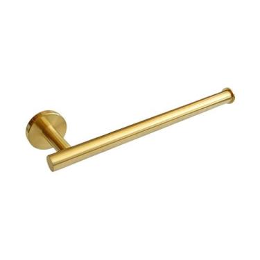Imagem de Toalheiro de Rosto Redondo Inox Dourado Fosco Slim - RENO