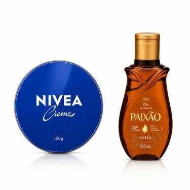 Imagem de Kit Nivea Lata 150ml + Óleo Corporal Avelã 100ml Paixão