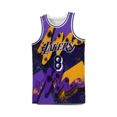 Imagem de LeBron James Lakers Número 23 Camisetas Casuais Estampadas Em 3D Estil