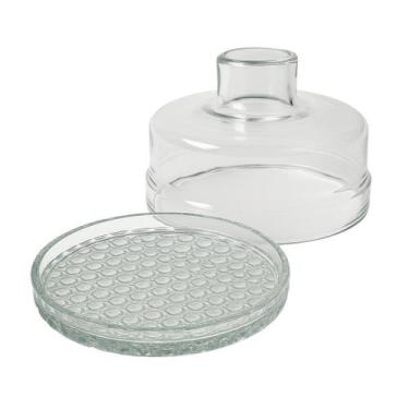 Imagem de Queijeira de Mesa Vidro com Pé Colonial Transparente Premium 20cm - Mi