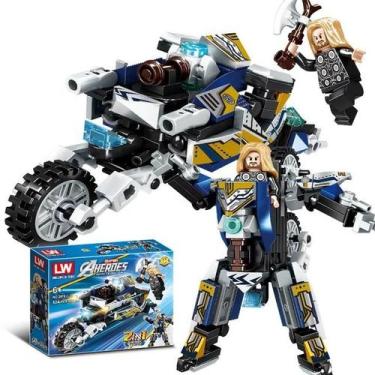 Imagem de Thor Marvel Vingadores Motocicleta 2 em 1 Brinquedo 124 Pçs - LW