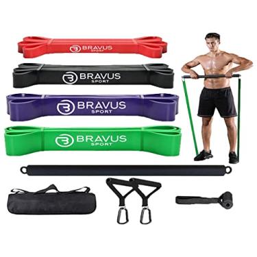 Imagem de MEGA Kit 4 Super Bands com Alças de Mão, Âncora de Porta e Barra de Exercícios