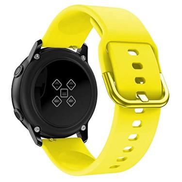 Imagem de Pulseira 20mm Moderna compatível com Samsung Galaxy Watch Active 1 e 2 - Galaxy Watch 3 41mm - Galaxy Watch 42mm - Amazfit GTR 42mm - Amazfit GTS - Amazfit Bip - Marca LTIMPORTS (Amarelo)