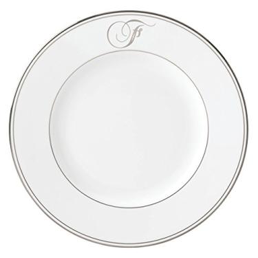 Imagem de Lenox Prato de jantar com monograma e escrita Federal Platinum, F