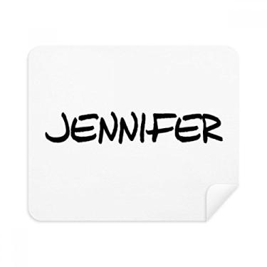 Imagem de Lenço de limpeza especial de caligrafia nome inglês Jennifer limpador de tela 2 peças tecido de camurça