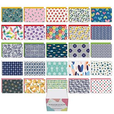 Imagem de Dessie 100 cartões em branco com envelopes para todas as ocasiões – 100 cartões de felicitações diferentes de 10 x 15 cm com envelopes coloridos e selos dourados. 100 – sem repetição. Conjunto de cartões de notas com envelopes