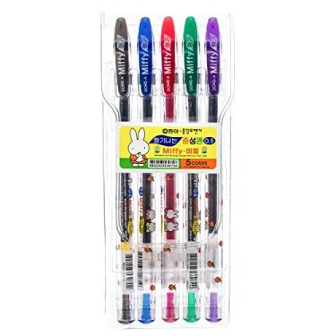 Imagem de DONG-A Canetas esferográficas Miffy Bunny, tinta de gel, 0,5 mm, cores sortidas (conjunto de 5 cores)