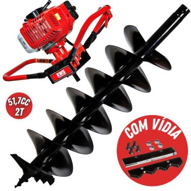 Imagem de Perfurador de Solo Profissional á Gasolina Kawashima ED52 52cc 2 Tempos Forte e Econômico Com Broca 200mm Ideal Para Todos Tipos de Solo