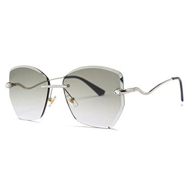 Imagem de Sunglasses Women Unisex Fashion Outdoor UV400 Sport Rimless Sun Glasses For Female Oculos,Red,china