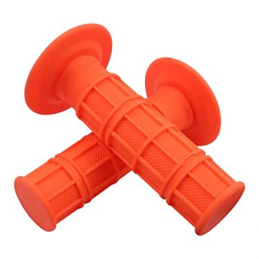 Imagem de Worldmotop Punhos de guidão de motocicleta antiderrapante de borracha macia guidão com 7/20.3 cm 22 mm 24 mm substituição para todas as bicicletas off-road ATV Dirt Bike, alças de bicicleta (laranja)
