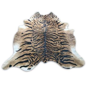 Imagem de Tapete Sala Couro Inteiro - Animal Print Tigre Java