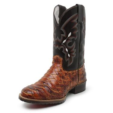 Imagem de Bota Country Texana Em Couro Cano Longo Bico Redondo JNA SHOES