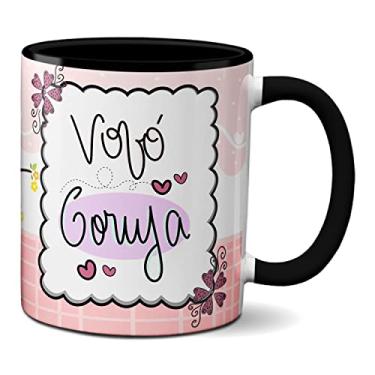 Imagem de Caneca Feliz Dia Dos Avós Corujas Fofas Vovó Coruja (Preta)