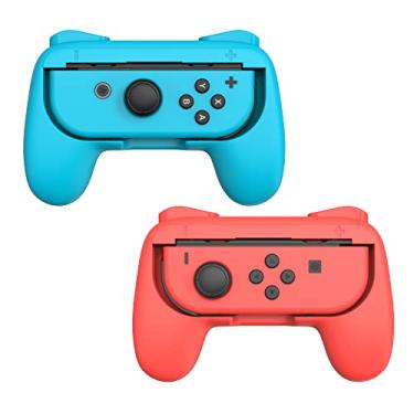 Imagem de Grips para Nintendo Joy-Cons TALK WORKS, pacote com 2, vermelho e azul