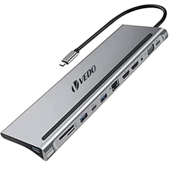 Imagem de Hub USB C Dock Station Dual Monitor MacBook Pro Adaptador HDMI, 12 em 1 Adaptadores USB C para MacBook Pro Air Mac