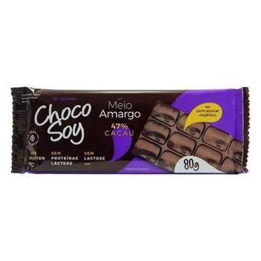 Imagem de Chocolate Em Barra Meio Amargo 47% Cacau Choco Soy 80G - Sem Glúten E