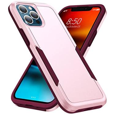 Imagem de Para iphone 11 12 13 14 pro max xs xr x se 2022 8 7 6s plus armadura capa à prova de choque resistente tpu pára-choques capa traseira de plástico rígido, rosa, rosa vermelha, para iphone 14 plus