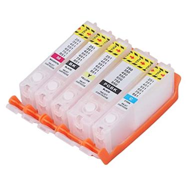 Imagem de Cartucho de Impressora, 5 Cores Liso Saída de Tinta Reutilizável PGBK BK C M Y PP Cartucho de Tinta 5 Peças para Fotos (550-551)